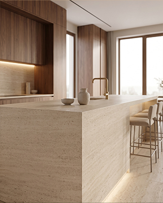 Moca Cream limestone countertop